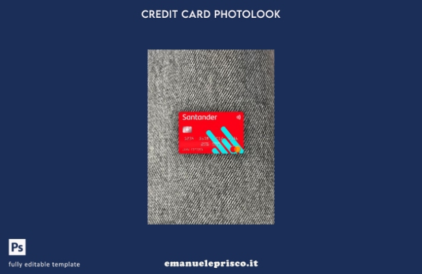 modello frontale photolook mastercard USA Santander Bank in stile verificato